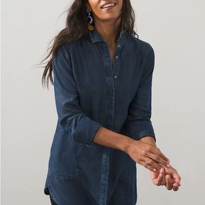 Chico’s touch of cool denim tunic. Size 3. NWT.